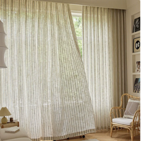 Rideau de fenêtre en maille tricotée personnalisable, translucide, non transparent, à plis ondulés/ripple, imprimé en 3D, style japonais, pour maison d'hôtes, bleu