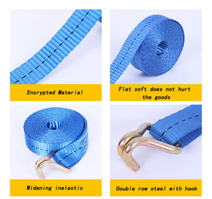 2인치 3톤 중량급 강철 및 폴리에스터 GS 인증 래칫 타이 다운 화물 고정 로지스틱 래싱 벨트 스트랩 - Product Image 4