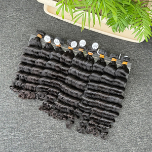 Extensions de cheveux humains 28 pouces, double trame, pas chères, 100% cheveux humains, couleur noir naturel, sans nœuds - Product Image 4