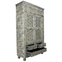 Aparador de madera de 2 puertas de santuario religioso hecho a mano hecho a medida, muebles Vintage, armario, mueble de TV de madera maciza