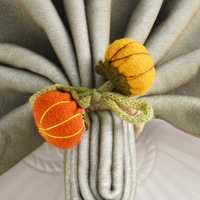 Anneaux de serviette classiques européens américains pour Halloween, porte-serviettes en tissu tissé fait à la main pour les fêtes de récolte d'automne