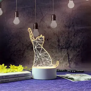 Creative Logo Led Small Anime Acrylic Board Led Panal Light Table 3d Night Light Optical Illusion Lamp Video For Kids Gift