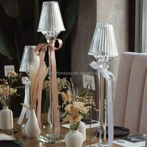 Usine en gros <span class=keywords><strong>pas</strong></span> <span class=keywords><strong>cher</strong></span> 3 pièces ensemble clair cristal ombre <span class=keywords><strong>bougeoir</strong></span> pour centres de table de mariage - Product Image 4