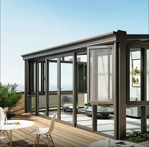 حديقة شتوية من الألومنيوم كونسيرفاتوري فيلا ومواسم خارجية 4 شرفة سقف مائل حديث فاخر لمنزل الشرفة - Product Image 5