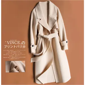 Высококачественное кашемировое женское длинное зимнее элегантное пальто с поясом и лацканами, Женский Тренч, шерстяное дизайнерское пальто