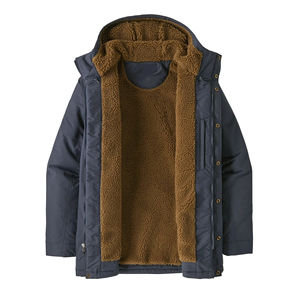 Cappotto <span class=keywords><strong>Invernale</strong></span> su Misura per Uomo in Pelle di Cervo Marrone-Blu, Parka Isolato Antivento - Product Image 4