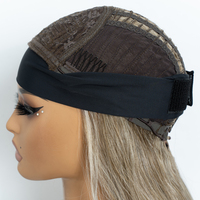 Perruque synthétique ou queue de cheval à ondulations naturelles, avec bonnet ouvert, deux modes d'utilisation, en fibre résistante à la chaleur, sans colle, avec bandeau intégré