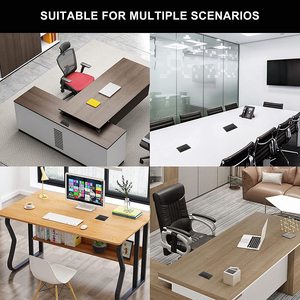 Cache-câble de bureau carré en métal anti-poussière 80 mm x 80 mm pour ordinateur et bureau - Product Image 6