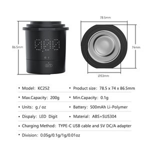Pulver Mini Kaffee Custom Drip Elektronische Tasse Küchen waage mit USB Espresso 500g gemahlene Kaffee Dosier becher Waage - Product Image 5