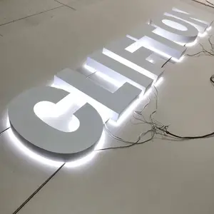 electroplated led alphabet letter outdoor 3d lighting luminous signage company logo name