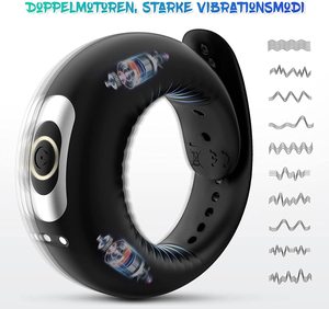 Verbesserte Silikon 10-Gang männliches Sexspielzeug Vibrator Einstellbare erwachsene Männer Homosexuell Verzögerung Ejakulation Vibrierender Penis ring - Product Image 3