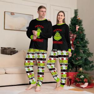 2024 européen américain hiver <span class=keywords><strong>petit</strong></span> monstre lettre fauve noël famille correspondant imprimé vêtements de détente - Product Image 3