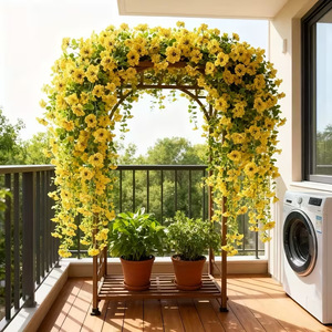 Guirlande murale de fleurs artificielles Enyi, 76 cm, en plastique et soie, bouquet d'eucalyptus violet, décoration pour cour, intérieur et extérieur - Product Image 3