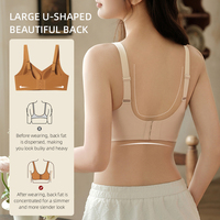 Soutien-gorge rembourré sans couture pour femmes avec logo de marque personnalisé OEM Style libre confortable Décolleté en V profond Bretelles fines réglables Dos en U