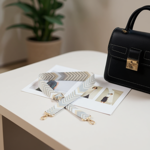 4Cm <b>Webbing</b> Strap With Arrow In Light Gray For Bag - Product Image 3