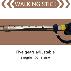 Bastone da passeggio pieghevole regolabile in alluminio, supporta 100 kg, punta in gomma antiscivolo, impugnatura ergonomica per uomini, donne e anziani - Product Image 4