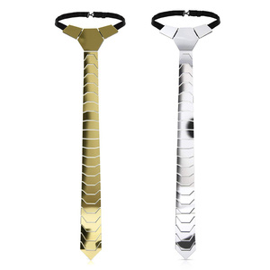 Hamocigia Custom Fashion Skinny Men Wedding Party Costume specchio in pelle <span class=keywords><strong>cravatta</strong></span> acrilica - Product Image 1