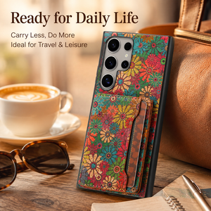 Étui de téléphone en liège floral style bohème avec porte-cartes et portefeuille pour <span class=keywords><strong>Samsung</strong></span> S26/S25/S24/S23/S22/A51 Plus Ultra Series, protections d'objectif B2B - Product Image 6