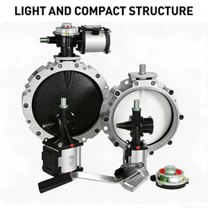 Vanne papillon manuelle en acier inoxydable Tongjinjin V1FS400SN à double excentricité, type Wafer, zéro fuite, pour centrale de dosage et silo à ciment - Product Image 2