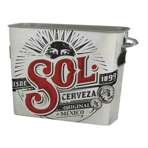Cubo Metálico Rectangular <span class=keywords><strong>SOL</strong></span> de 6L con Asas, Cubo para Hielo y Cerveza con Abrebotellas - Product Image 4