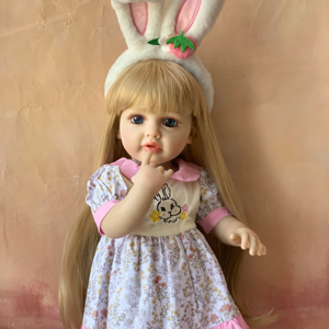 Kit de Muñeca <span class=keywords><strong>Reborn</strong></span> Realista R&B de 55 cm, de Vinilo, con <span class=keywords><strong>Ojos</strong></span> <span class=keywords><strong>Abiertos</strong></span> y Brillantes, Juguete Suave para Niñas, Ropa de Bebé - Product Image 1
