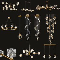 Lampe suspendue pour escalier d'hôtel, style moderne et luxueux, lustre en cristal LED pour plafond
