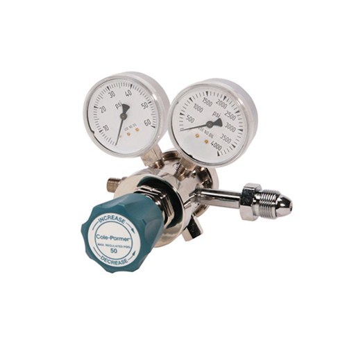 Hydrogen Gas Type Regulator, Two Stage Brass 0-100 psi Analytical Cylinder Regulator - CGA-350-LD