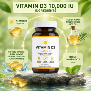 OEM Biologique Direct Usine Complément Santé Adulte 1000+ Vitamine D3 K2 Capsules Molles 120 Comprimés - Product Image 2