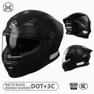 Casco <span class=keywords><strong>de</strong></span> motocicleta <span class=keywords><strong>de</strong></span> cara completa ABS profesional, visera doble, diseño ligero ventilado para todas las estaciones, nueva condición aprobada por DOT - Product Image 5