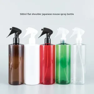 Pulverizador de bomba de ratón pequeño japonés de hombro plano de 500ml botella dispensadora de cosméticos de plástico PET de niebla fina con embalaje Brother - Product Image 2