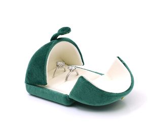 Custom logo Soft Double Slots luxury ring box necklace box Velvet jewelry packaging & display