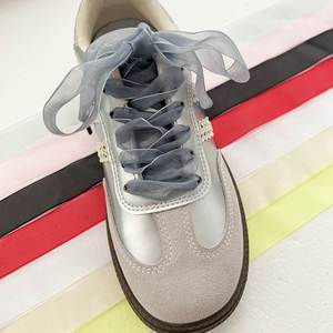 Cordones de Organza Transparentes Planos Impresos en 14 Colores de 25 mm, Cordones Personalizados con Estampado de Leopardo para Zapatillas Deportivas - Product Image 2
