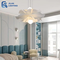 Lustre suspendu LED en acrylique en forme de fleur, idéal pour chambre d'hôtes, lecture ou maison de ville