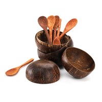 Bols à noix de coco et cuillères en bois de 15 Oz, pour la cuisine