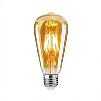 Ampoule LED ST58 E27 à filament droit, température de couleur 2200K, style Edison rétro décoratif, créative, en aluminium, avec variateur d'intensité, pour usage résidentiel