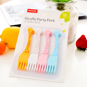 Anya Sáng Tạo Bento Mini Ngã Ba Đặt Trẻ Em Cấp Thực Phẩm Nhựa Dĩa Động Vật Trang Trại Trái Cây Phim Hoạt Hình Dấu Hiệu Biểu Tượng Tùy Chỉnh Dễ Thương Mini Tenedores - Product Image 2