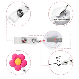Portabadge Retrattile in ABS con Fiori Colorati, Confezionato Singolarmente, Ideale Come <span class=keywords><strong>Regalo</strong></span> <span class=keywords><strong>per</strong></span> Medici, Infermieri, Studenti, Impiegati d'Ufficio - Product Image 3