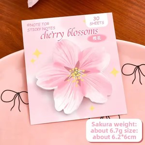 Notas Adhesivas con Lindas Flores Rosadas para Estudiantes, Notas de Dibujos Animados de Alta Calidad para Mensajes y Apuntes - Product Image 5