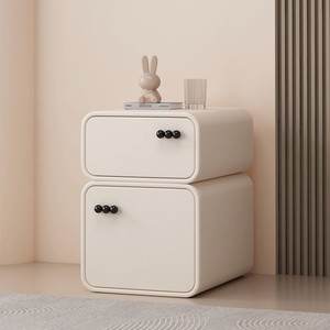 Modern Minimalist <b>Bedside</b> Table Creamy <b>White</b> Storage <b>Cabinet</b> For Children's Room Bedroom Furniture - Product Image 1