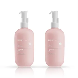 Fuyun 250ml elegant PE Plastic empty custom pink color lash shampoo and conditioner bottles