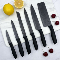 Offre Spéciale : Ensemble de 6 Couteaux de Cuisine en Acier Inoxydable Revêtu avec Manches en Plastique Colorés Antiadhésifs, Lavables au Lave-Vaisselle