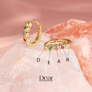 CANNER - Pendientes de Aro de Plata 925 con Zirconia Cúbica Colorida en Forma de Corazón, Regalo para el Día de San Valentín para Mujer - Product Image 2