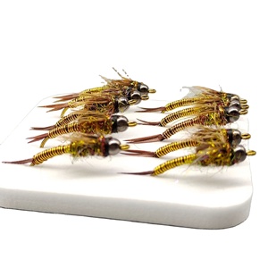 Nuevo señuelo de pesca de trucha con cabeza de tungsteno sin púas, tipo jig, con cola de faisán y ninfas, de hundimiento rápido, <span class=keywords><strong>para</strong></span> agua salada. - Product Image 1