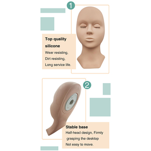 Cabeza de maniquí para extensiones de pestañas, accesorio para entrenamiento, párpados extraíbles, suministro de fábrica - Product Image 4