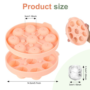 Moule à glaçons en silicone en forme de rose, qualité alimentaire, pour whisky, résistant au congélateur, pour boules de glace congelées - Product Image 2
