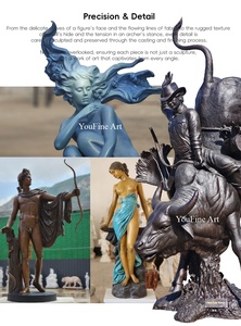 YOUFINE Statue de femme corpulente montant un taureau en bronze, sculpture corporelle voluptueuse, <span class=keywords><strong>Fernando</strong></span> Botero, pour place publique extérieure, parc public, espace urbain - Product Image 4