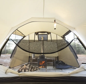 Tienda de Campaña Familiar Tipo Túnel para Acampar al Aire Libre, Impermeable, de Nailon, para las Cuatro Estaciones, con Orificio para Estufa - Product Image 3
