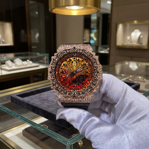 AMBER JEWELS นาฬิกาควอทซ์สุดหรู ตัวเรือนประดับเพชร หน้าปัดคริสตัลอินเดีย อนาล็อก 46 มม. ทูร์บิญอง สำหรับทั้งชายและหญิง สไตล์วินเทจ เหมาะสำหรับใส่ทุกวัน ของขวัญ - Product Image 1