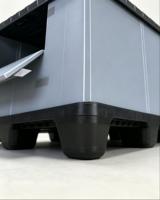 Boîte de rangement empilable pour composants électroniques avec couvercle, bac de manutention en plastique robuste pour usine 1016*1219mm