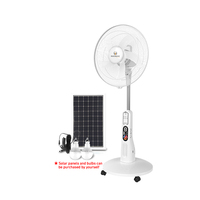 Ventilateur sur pied solaire 16 pouces avec télécommande 35W, 9 vitesses pour la maison, l'extérieur et le camping